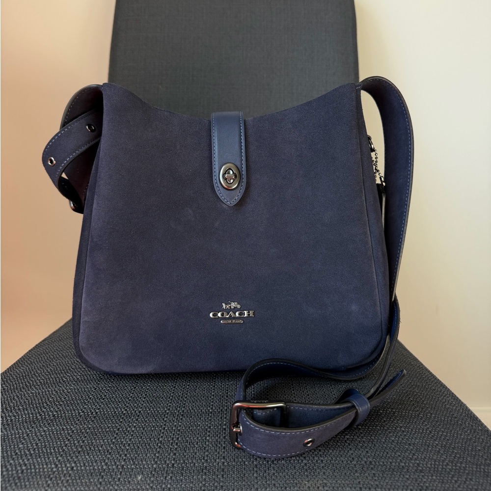 Coach | Bags | Coach Hadley Convertible Crossbody Bag Navy Suede